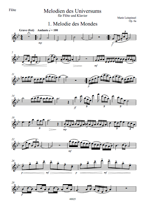 Melodien des Universums Op. 6a